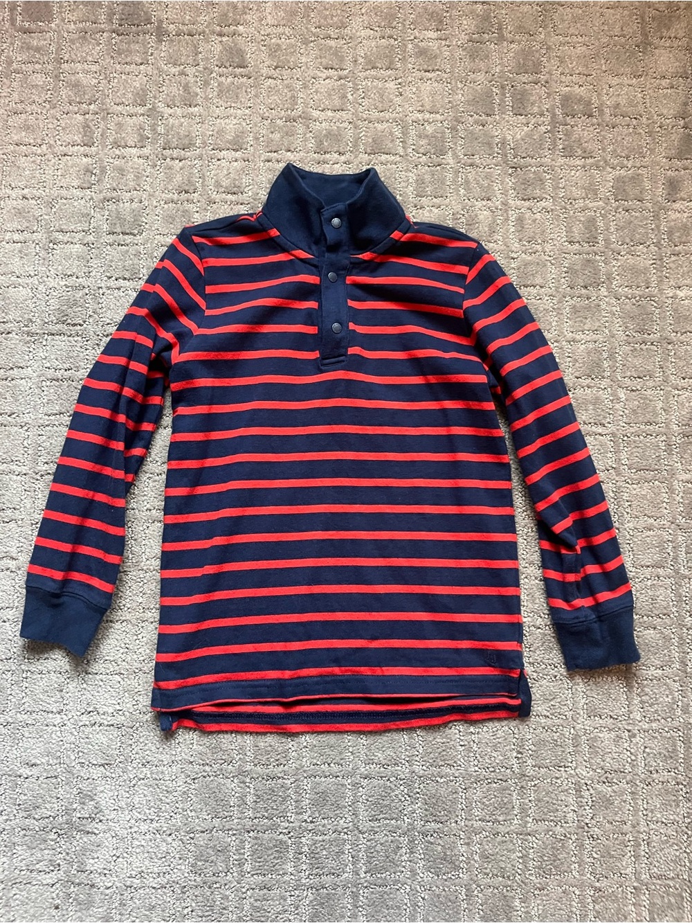 Kids Janie & Jack Long-Sleeve rugby Polo Shirt - Navy & Red Stripe